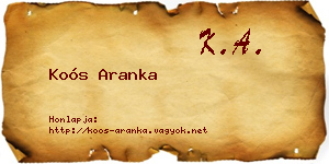 Koós Aranka névjegykártya