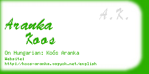 aranka koos business card
