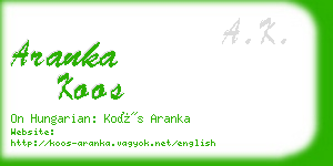 aranka koos business card
